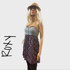 ROXY multicolored sleeveless/strapless BoHo top/dress